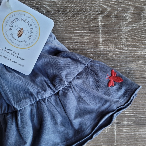 BURTS BEES Blue Smoke Hand Dyed Organic Cotton Dress Size 3-6M - Picture 6 of 7